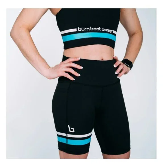 NEW! Burn Boot Camp Burn Stripe Biker Shorts - Multiple Sizes - Picture 4 of 12